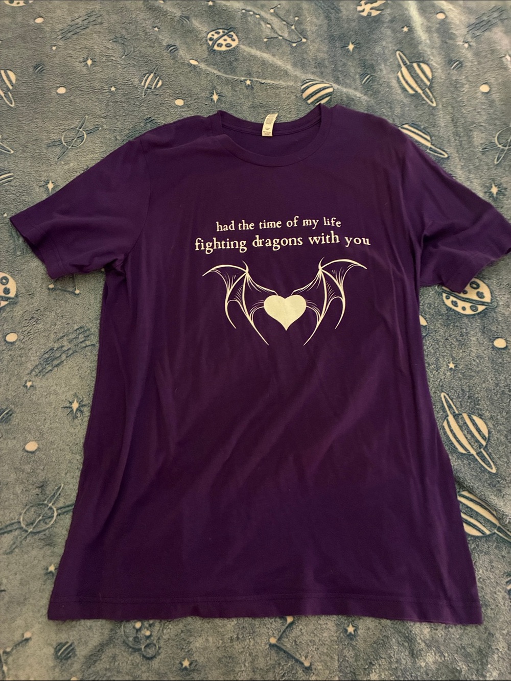 Purple Graphic Taylor Swift Tee - 'Fighting Dragons With You'